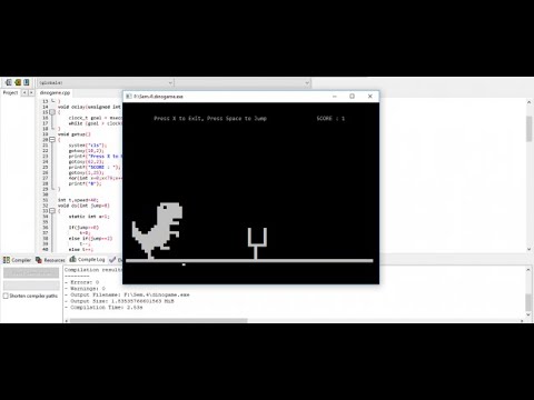 DINO GAME IN C PROGRAMMING WITH SOURCE CODE