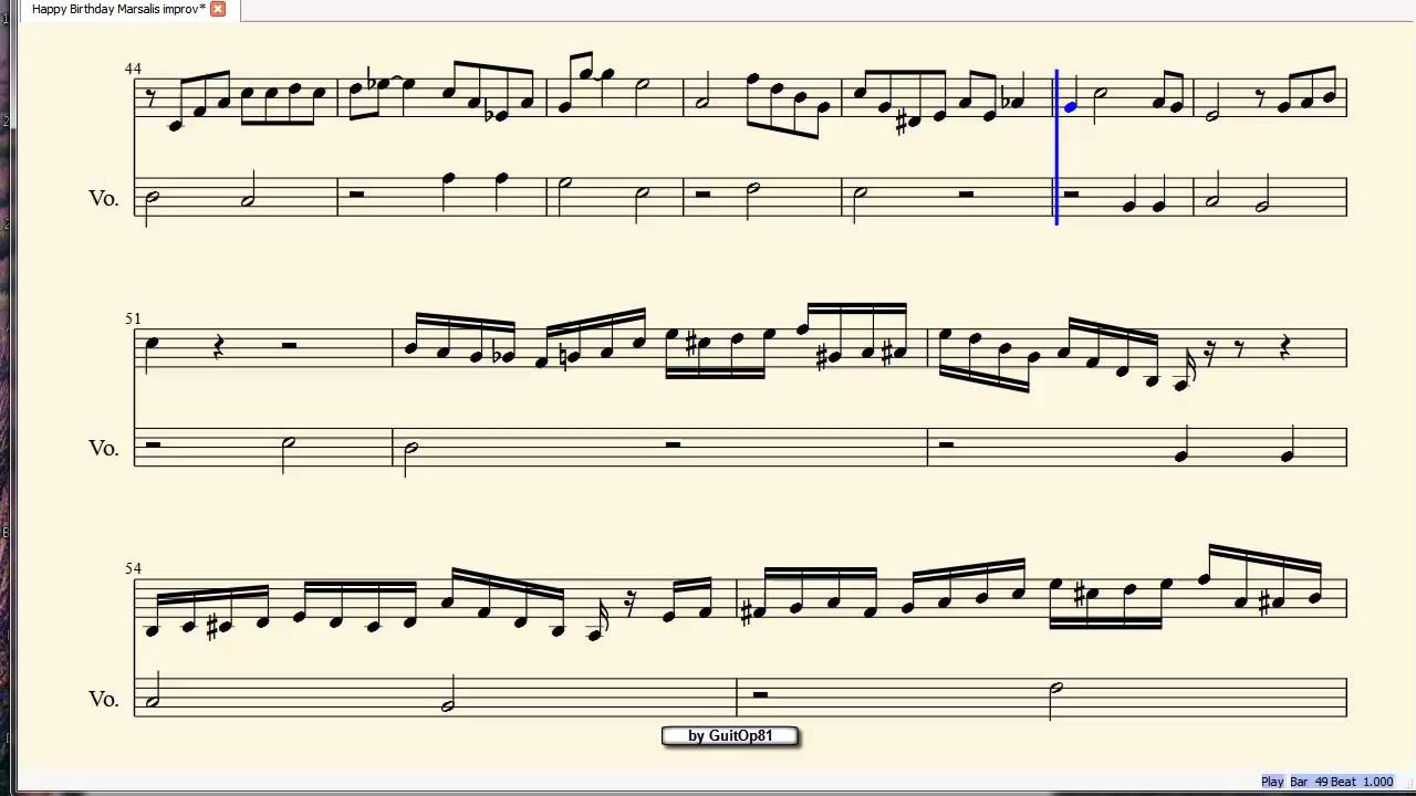 Wynton Marsalis Playing Happy Birthday Transcription Of The Improvisation Youtube