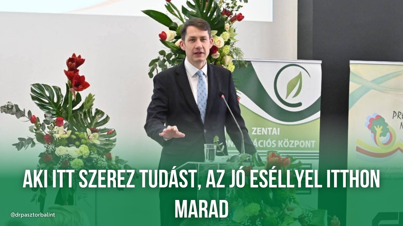 Dr. Pásztor Bálint, a MATE kertészmérnöki képzése 30 éves zentai fennállásán elmondott beszéde