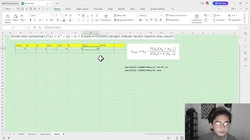 Metode Secant di Excel (Tugas Analisis Numerik)