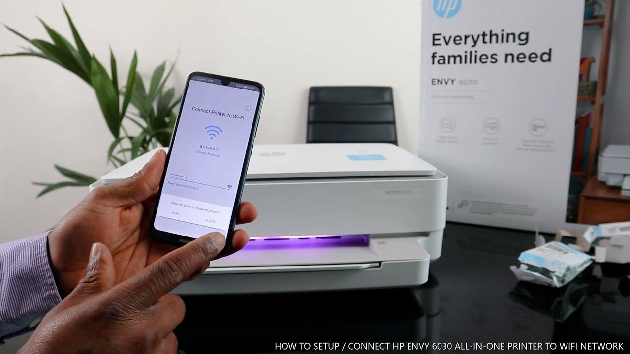 HOW TO SETUP / CONNECT HP ENVY 6030 ALL IN ONE PRINTER TO WIFI