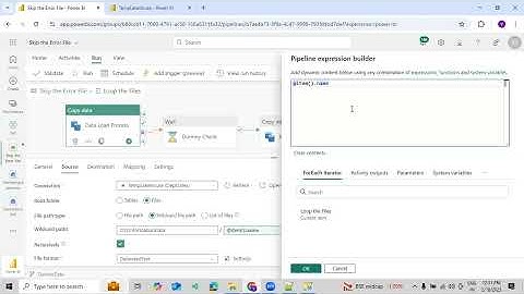 How to redirect Failed Files into another directory using Data Pipeline in Microsoft Fabric