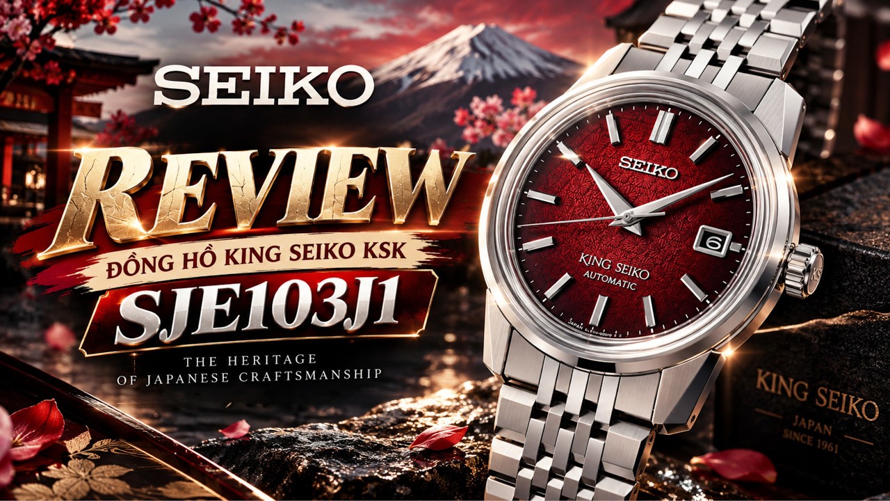 Review Đồng Hồ King Seiko SJE103J1 – Mặt Số Hoa Mận Ukiyo-e Độc Đáo, Automatic Kính Sapphire !