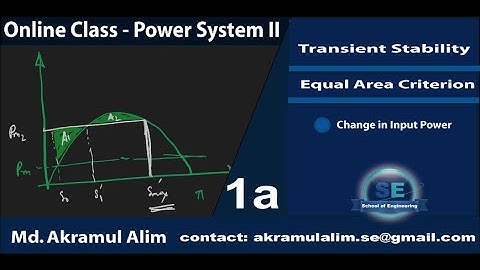 Power System Stability - Equal Area Criterion - Sudden Increase in Input Mechanical Power