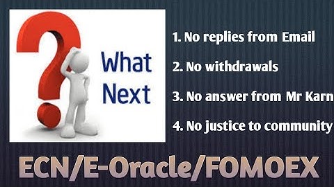What NEXT ....ECN/E-Oracle/FOMOEX