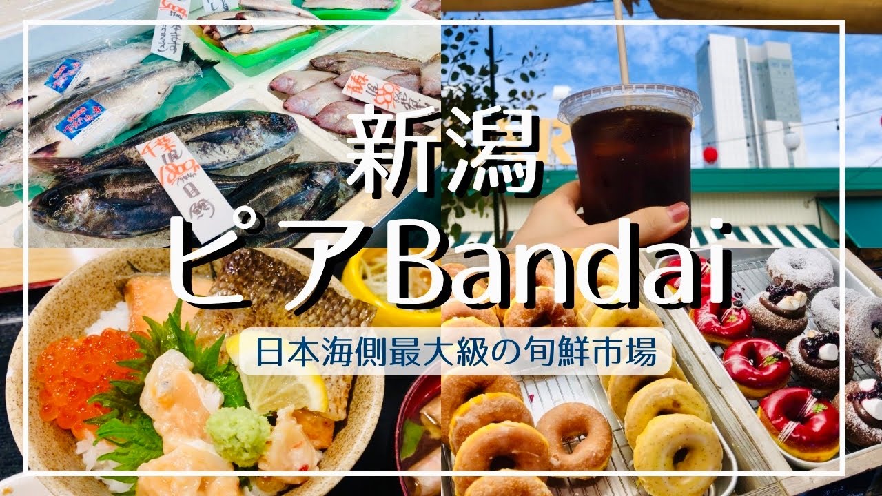 【新潟グルメ】港の食市場 ピア万代で日本海の幸を堪能！/行列のできる30種類のドーナツ/鮮魚センターの高コスパ海鮮お惣菜【浜焼き・朝市も】