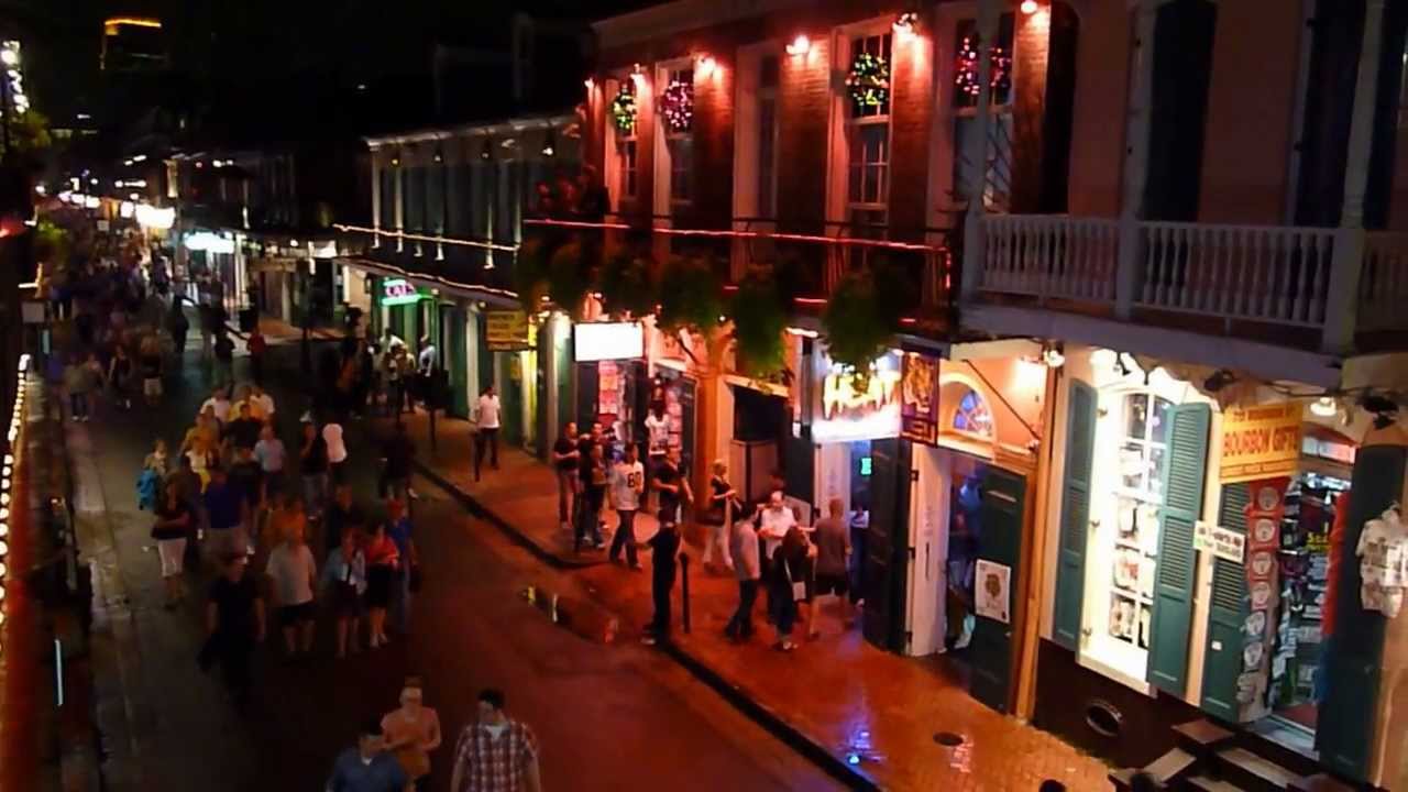 Bourbon Street view, Balcony dining New Orleans, LA on a Sunday