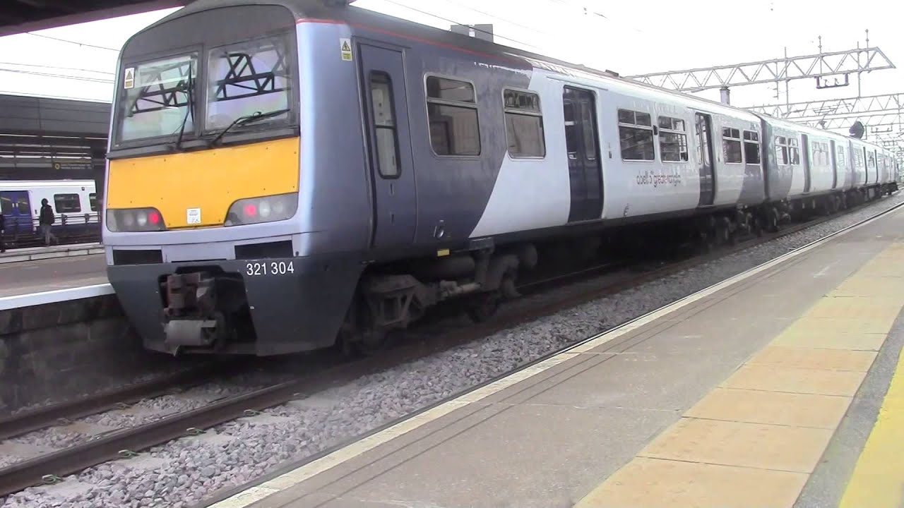Greater Anglia 321304 passes through Stratford on its way to Doncaster 18/11/15