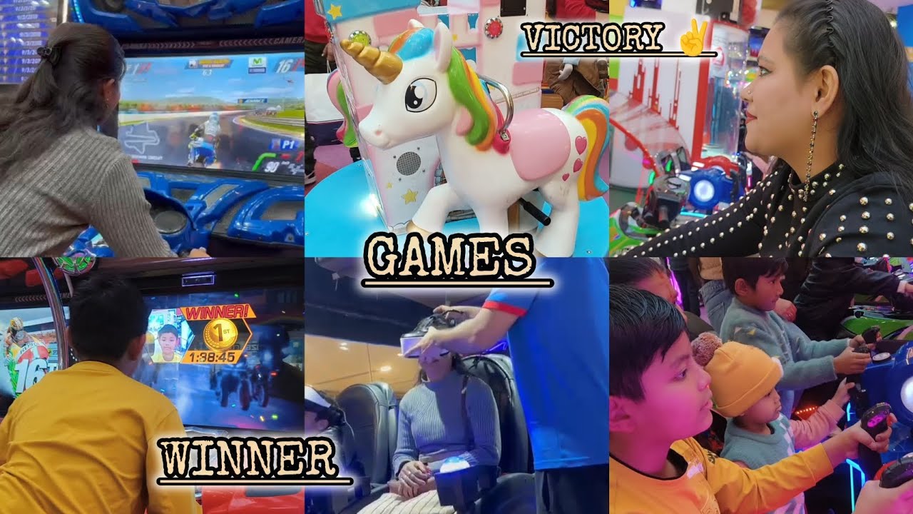 Game zone at Ambience Mall.. Aadi win the game 🤩
