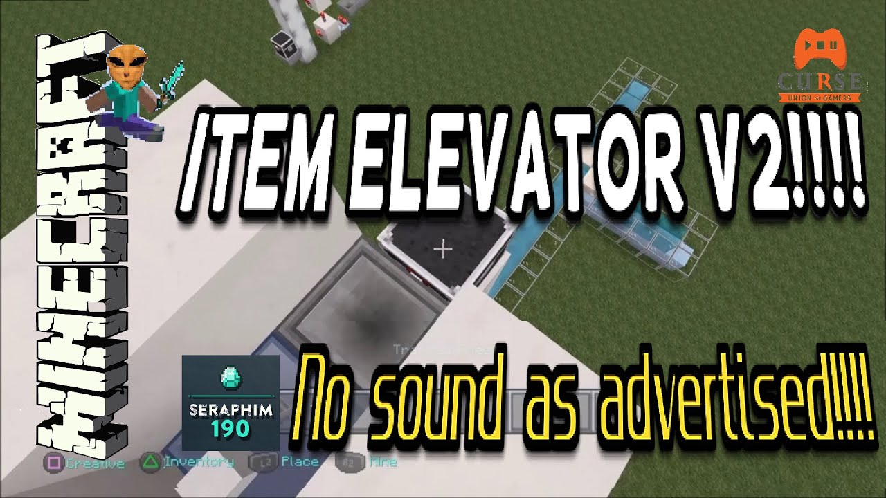 Minecraft - Absolutely SILENT!!!! Item Elevator ( TUTORIAL ) PS4 / XBOX ...