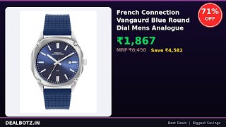 French Connection Vangaurd Blue Round Dial Mens... सिर्फ Rs.1,867 में — 71% OFF | Amazon Deal Hindi