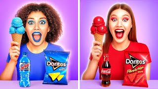 Download Lagu Rode Eten vs Blauwe Eten Challenge 🍎🔵 24 Uur Alleen Rood vs Blauw Eten MP3