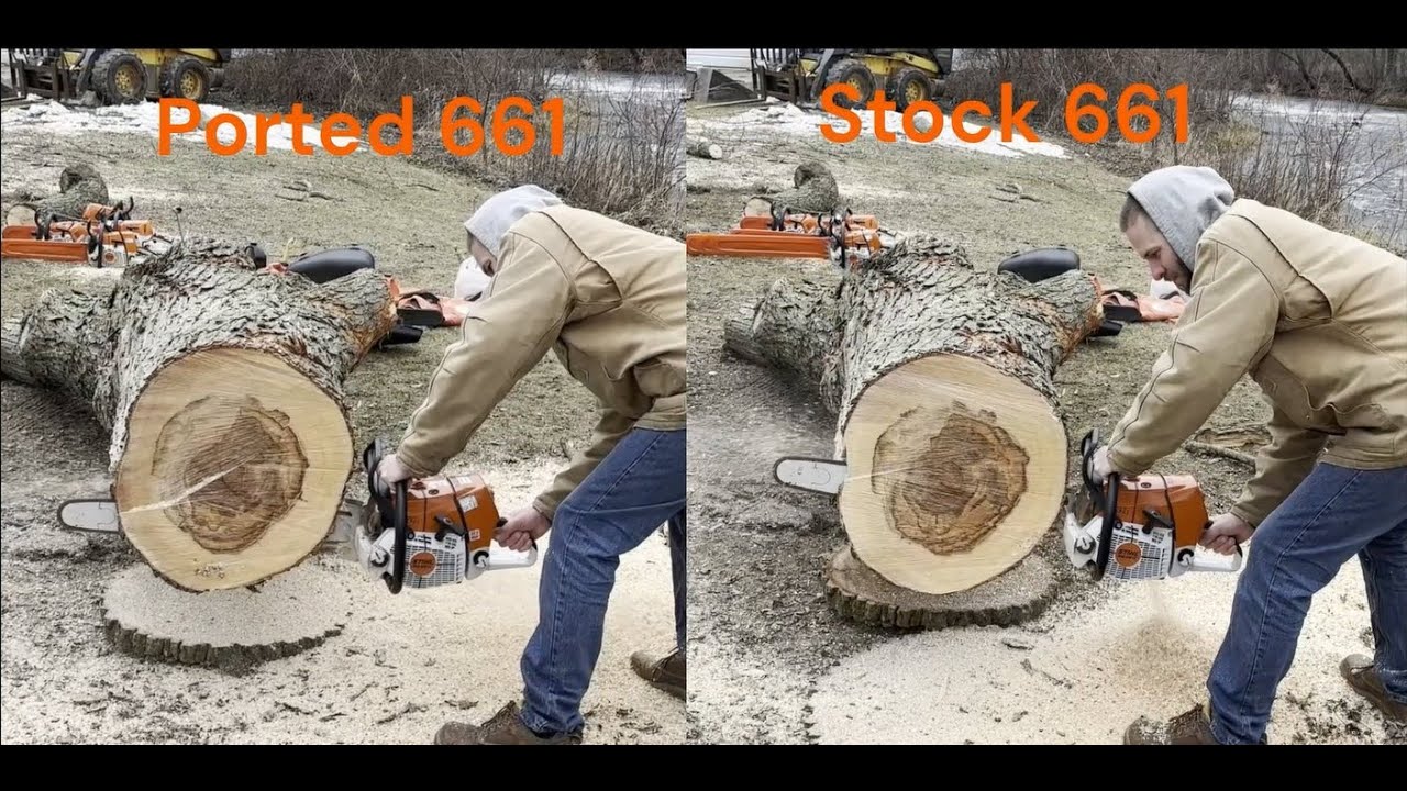 PORTED Stihl 661 Vs Stock 661 Side By Side Chainsaw Cutting Comparison ported-stihl-661-vs-stock-661-side-by-side-chainsaw-cutting-comparison