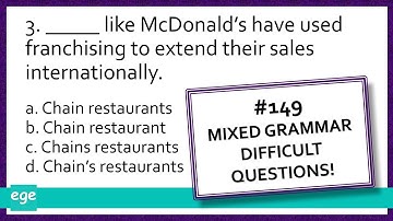 English Grammar Exercises #149 | Mixed Grammar Quiz English Test Hard #grammarpractice