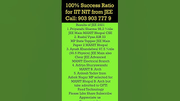 all students selected jee 2022 IIT or NIT JEE Main Advanced Teko Classes Residential Coaching Bhopal