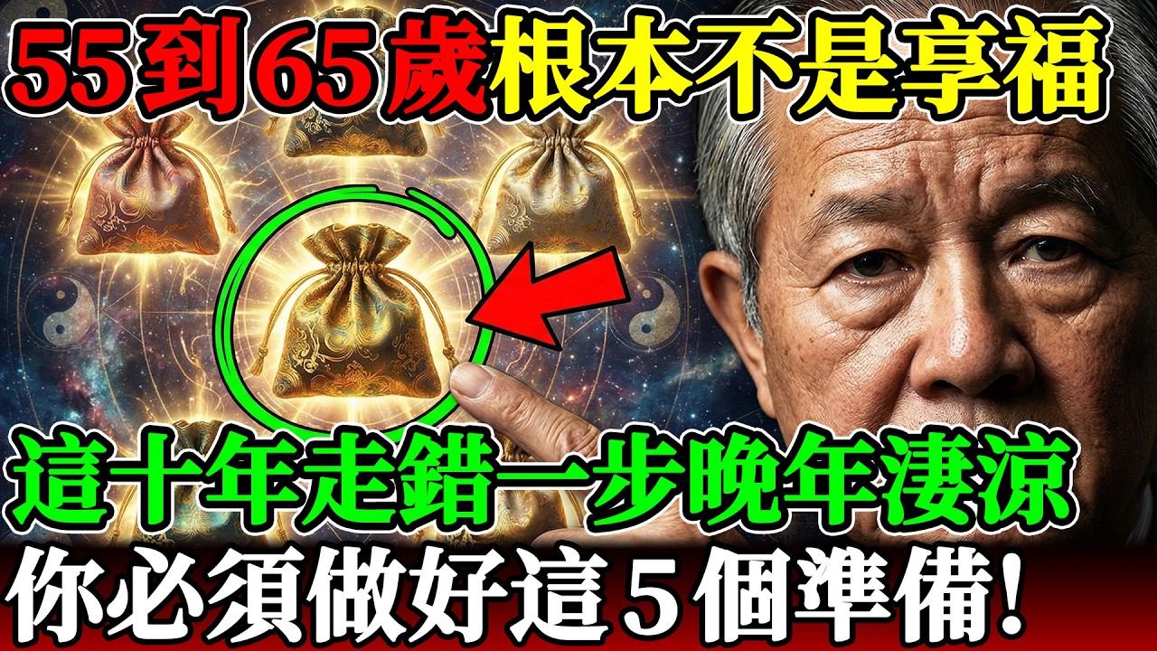 55到65歲根本不是享福！這十年走錯一步晚年淒涼，你必須做好這5個準備！ #曾仕強 #易經智慧 #晚年福報 #曾公智慧講堂 #因果 #家庭關係 #婆媳問題 #退休理財 #積善之家 #運勢洗牌#中華文化