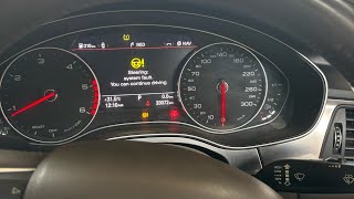 Audi A6 power steering fault U140500 Terminal 15-implausible signal problem solve#audi#viral#global