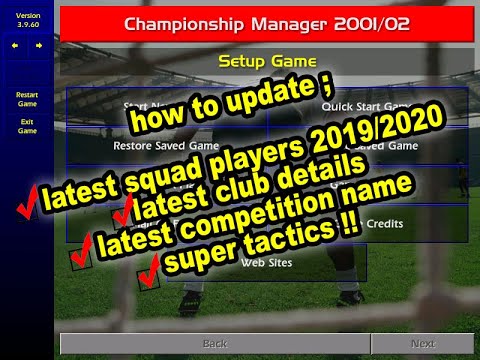 Championship Manager 01-02 | How to Update Data to Season 19/20 | Rename Competition | Supertactics