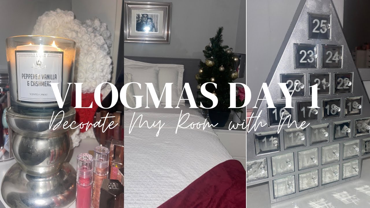 DECORATE MY ROOM WITH ME FOR CHRISTMAS simple with music VLOGMAS