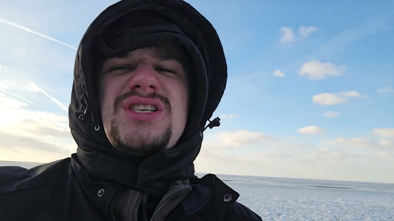 Frozen Lake Erie the day before Winter Storm Fern