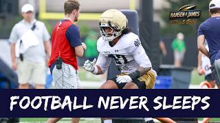 Notre Dame Football Training Camp Injuries Breakouts Position Battles Football Never Sleeps