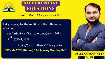 Let y=y(x) be the solution of the differential equJEE Main 2024 (Online) 31st January Evening Shift