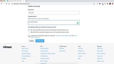 How to generate or create Vimeo API || App Secret || App Key