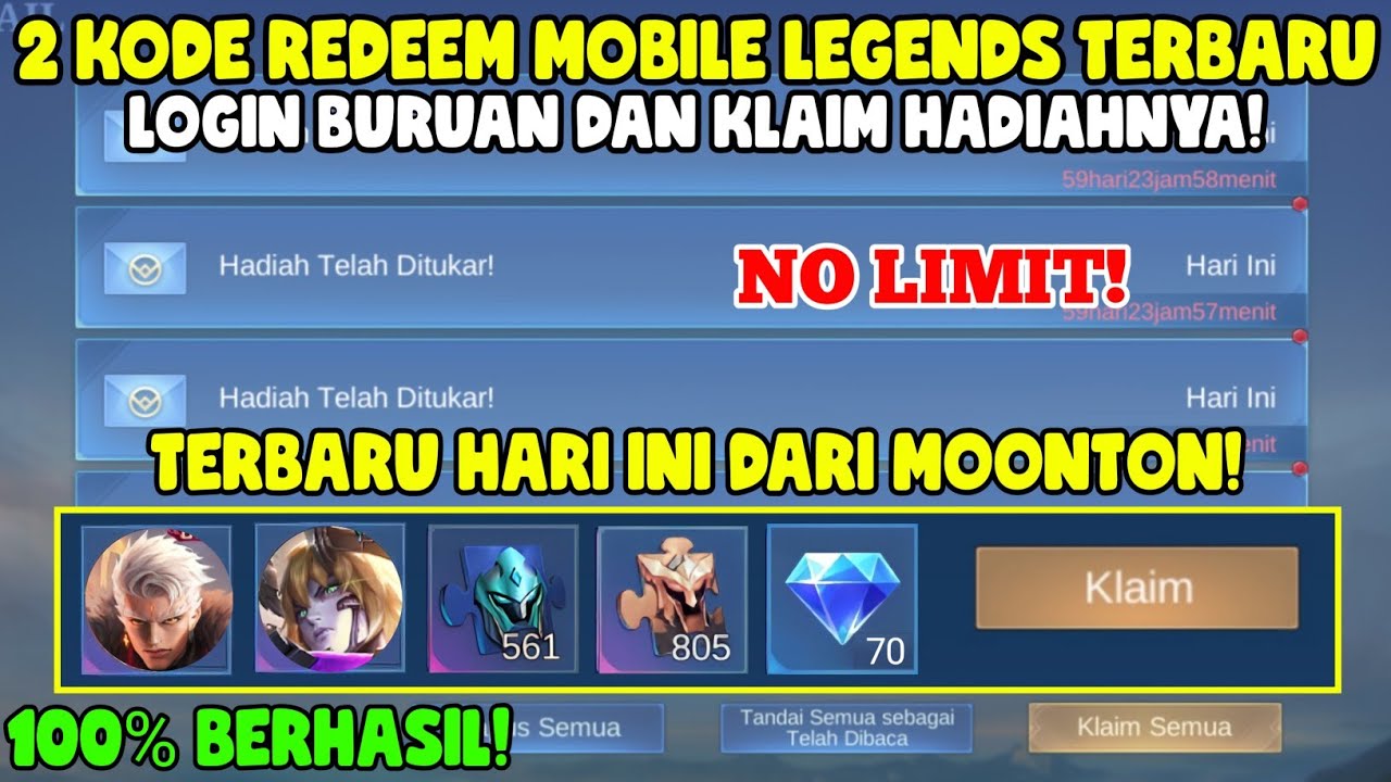 BURUAN REDEEM! 2 KODE REDEEM ML TERBARU KODE REDEEM MOBILE LEGENDS KODE ...