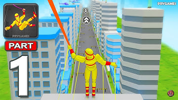 Swing Guy: Velocity Rush - Gameplay Walkthrough Part 1 - Ragdoll Hook Rush (Android, iOS)