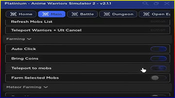 *NEW* Anime Warriors Simulator 2 Script (PASTEBIN 2023) (AUTO CLICK, BRING COINS,TELEPORT TO MOBS )