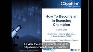 How To Become An In-Licensing Champion - Webcast By Paragon Solutions