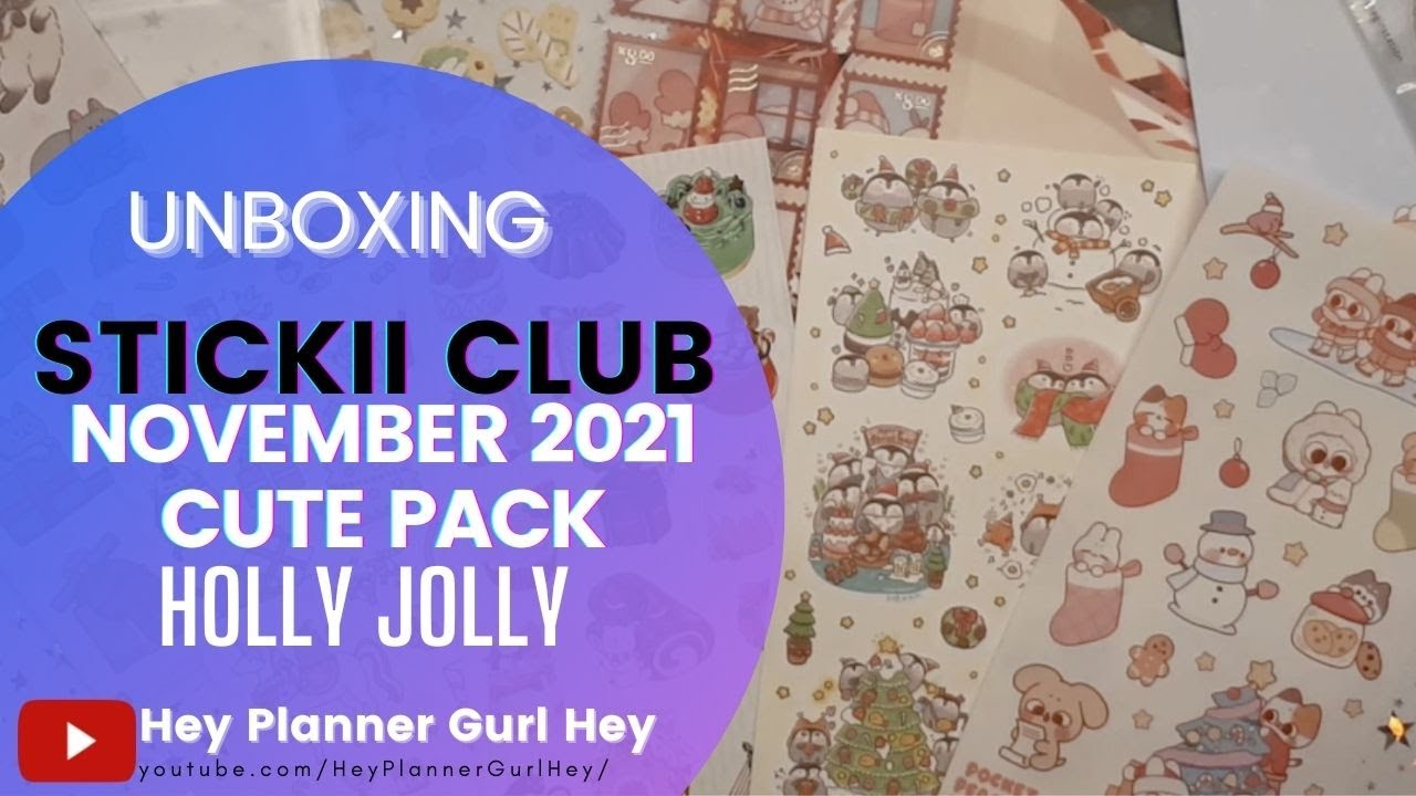 💜 STICKII Club 📧 November 2021 ( HOLLY JOLLY ) - CUTE PACK - UNBOXING