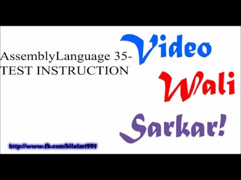 Assembly Language Tutorial Urdu Hindi No 35 - Test Instruction