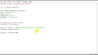 Limit Clause in MySQL using Python