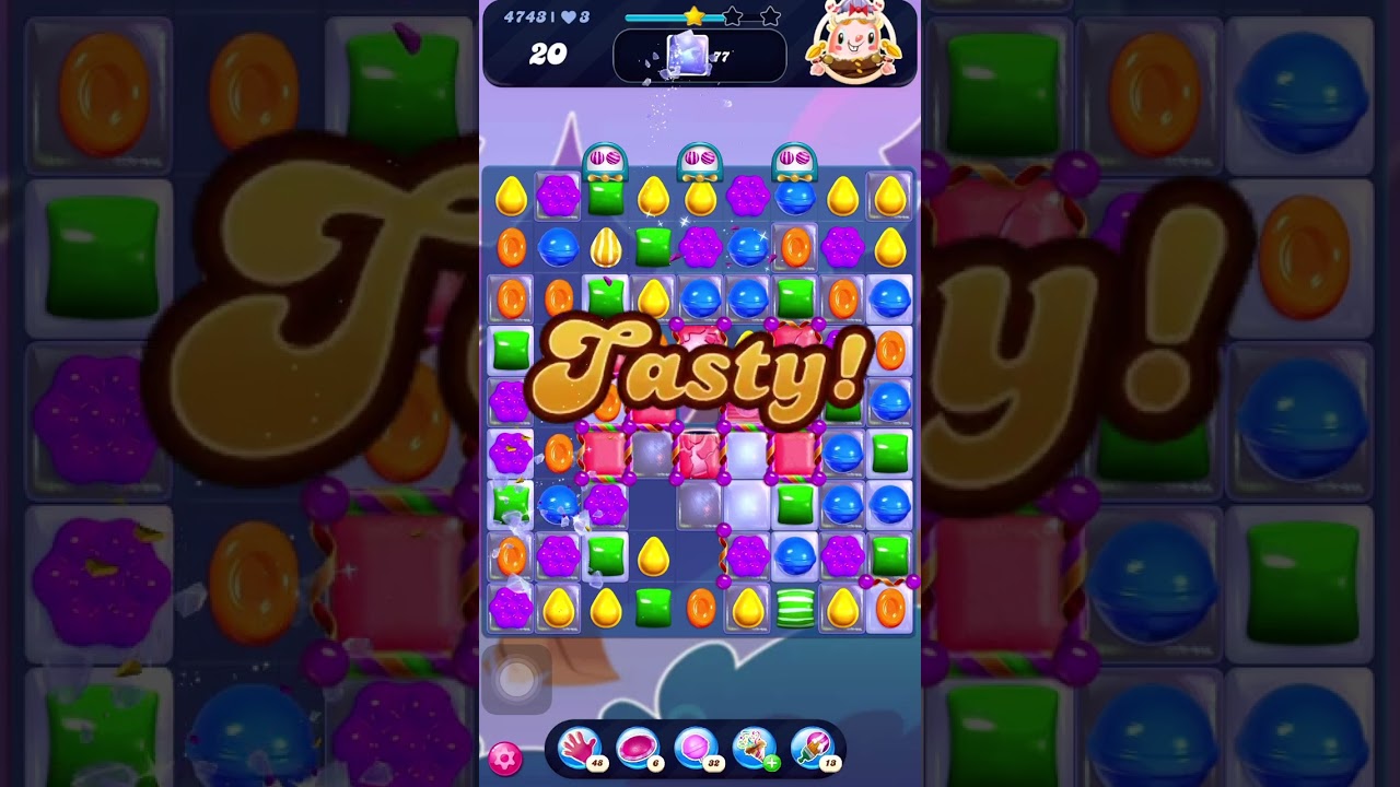 Candy Crush Saga Level 4743 with boosters