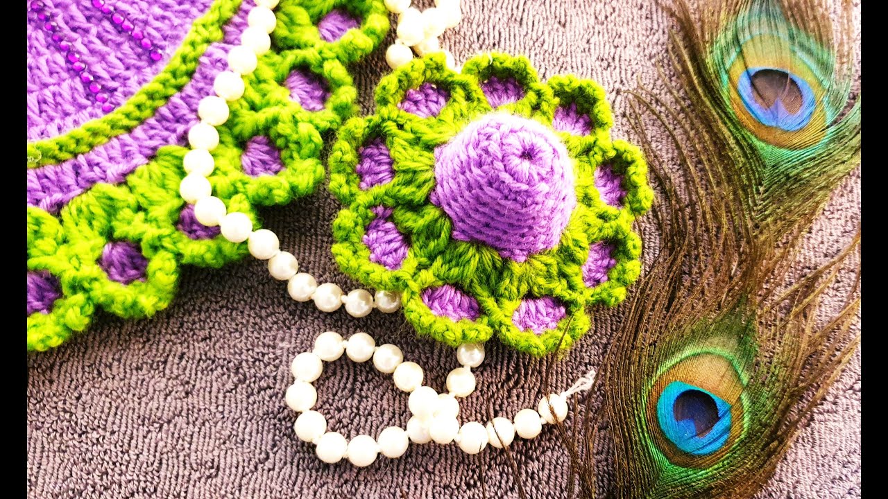 Winter Purple Crochet Cap for Laddu Gopal Dress | Bal Gopal | Kanhaji Dress Cap | Hari Kripa Crochet