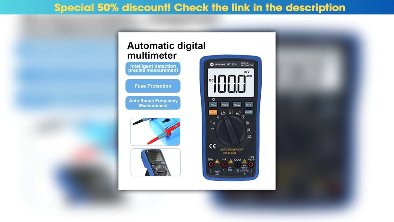 New Arrival SUNSHINE DT-17N Fully Automatic Digital Multimeter with  LCD Display Auto Identificatio