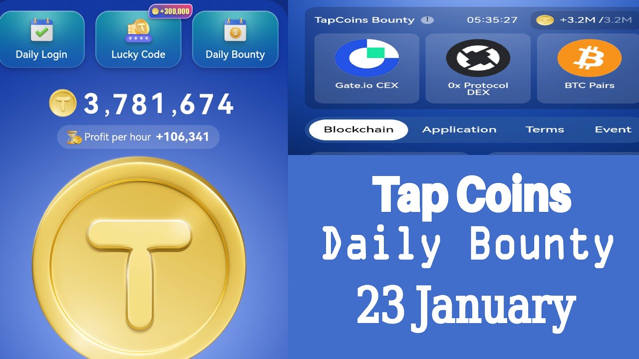 Tap coin daily bounty 23 January | Tapcoin daily bounty today |  Tap coin daily bounty.