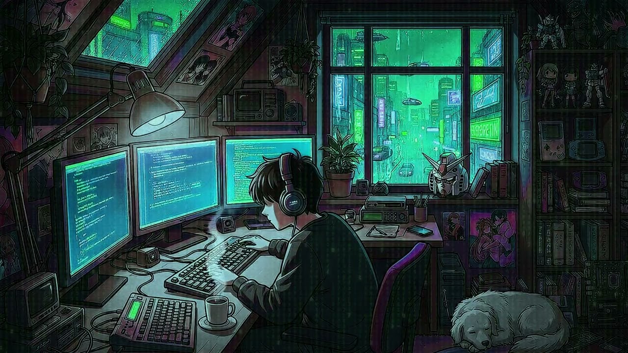 Neural Kernel 🧠 40Hz Gamma + Brown Noise for Coding Focus [Dark Lofi]