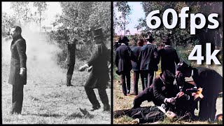 Pistol Duel In Mexico 1896 - 4K, 60 Fps, Colorized - Old Video Restoration