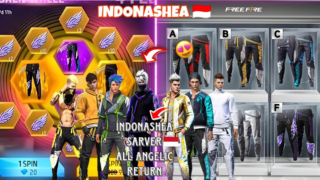 FF INDONASHEA 🇮🇩 PERPLE ANGELIC PANT RETURN AND ALL ANGELIC PANT RETURN 😱😍