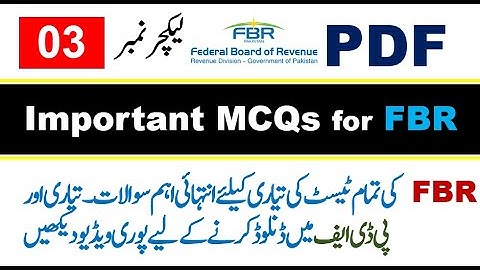 FBR Test Preparation Lecture No.03-Test Point Official