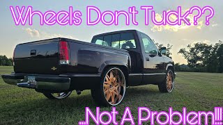 Tuckin' these 26 inch Rucci wheels on an 88-98 Chevy c1500....