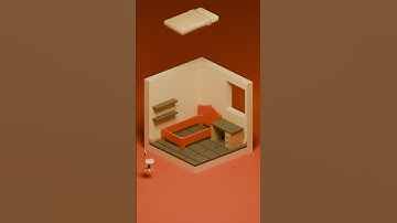 3D Isometric Cute Bedroom Animation #blender #3danimation #blenderanimation  #blender3d