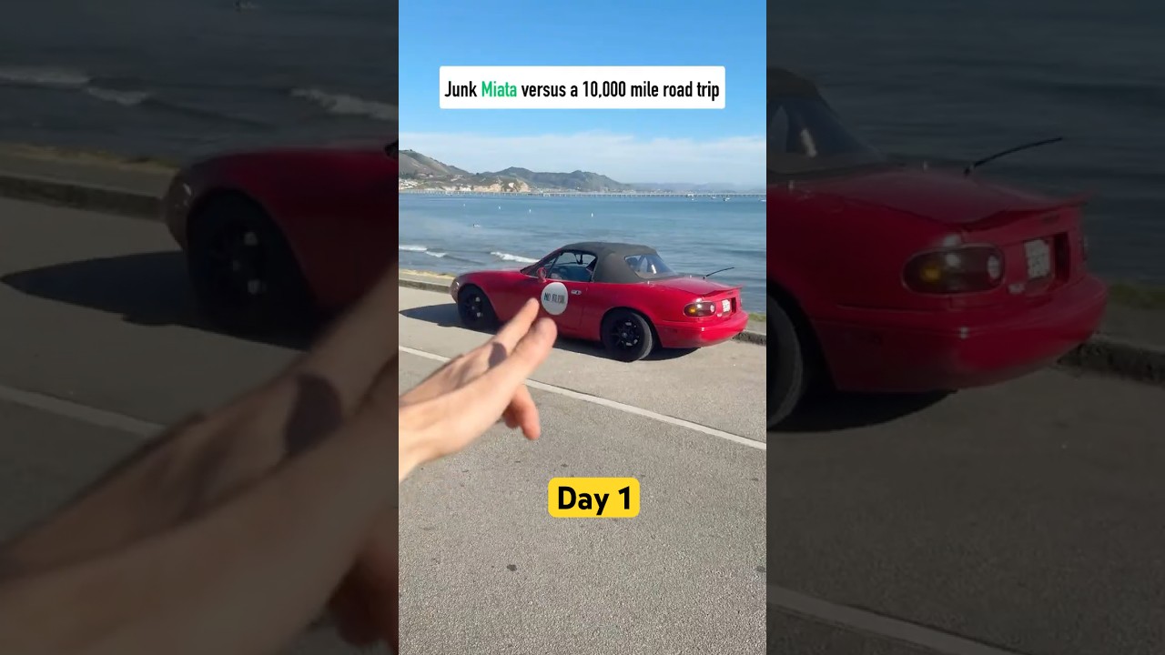 Первый день попытки проехать на моей развалюхе Miata через всю Америку 