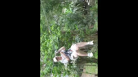 Mary Oben zip lining