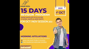 O/A Level Math Add Math Revision for Oct Nov Session 2020 by Sir Ahsan Abdullah Patel