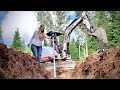 Couple Builds Off Grid Dream Home - Digging Footers for the Garage