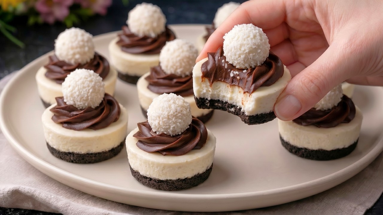 Just Mix & Chill! Creamy No-Bake Mini Cheesecakes With Chocolate! No Oven, No Eggs
