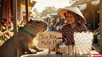 Capybara và Bà Mở Quán Trà Đá Miễn Phí Ai Cũng Bất Ngờ